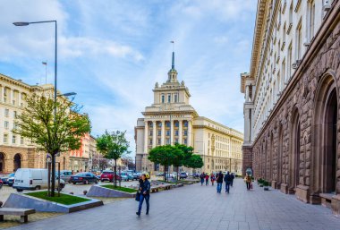 Sofya ve Bulgari 'deki bağımsızlık meydanının manzarası