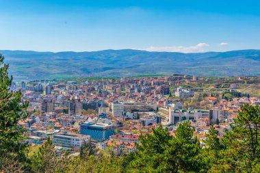 Bulgari 'deki Blagoevgrad' ın hava manzarası