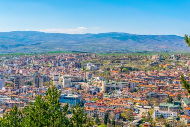 Bulgari 'deki Blagoevgrad' ın hava manzarası