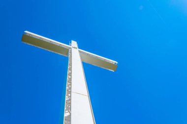 View of a cross on a hill near Blagoevgrad, Bulgaria