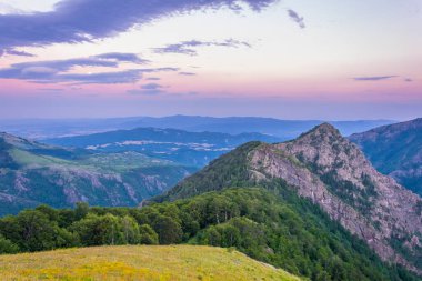Central Balkan national park in Bulgaria during sunse
