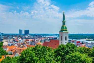 Bratislava, Slovakya 'daki Aziz Martin Katedrali' nin havadan görünüşü
