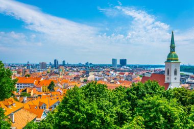 Bratislava, Slovakya 'daki Aziz Martin Katedrali' nin havadan görünüşü
