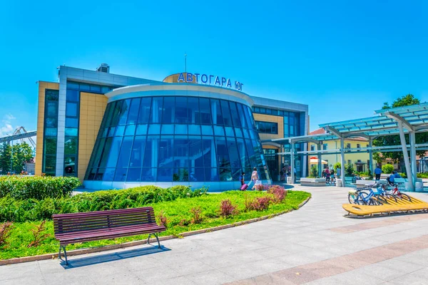 Burgaz, Bulgari 'deki otobüs durağı manzarası