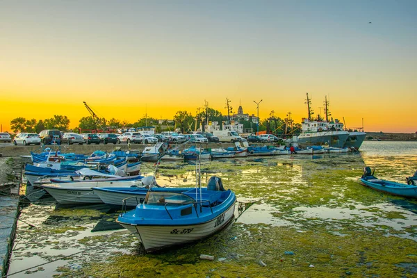 Sonnenuntergang Über Dem Hafen Von Sosopol Bulgarien — Stockfoto