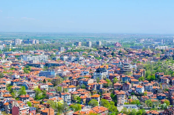 Luftaufnahme Der Bulgarischen Stadt Plowdiw Die Für Ihre Altstadt Und — Stockfoto