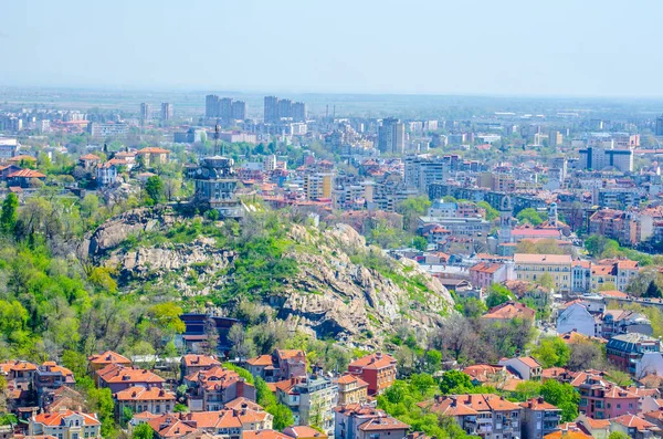 Aerial View Bulgarian City Plovdiv Which Famous Its Old Town — стоковое фото