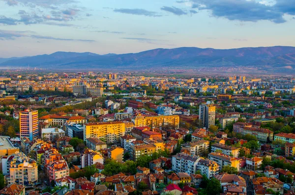 Sunset Bulgarian City Plovdiv — Stockfoto