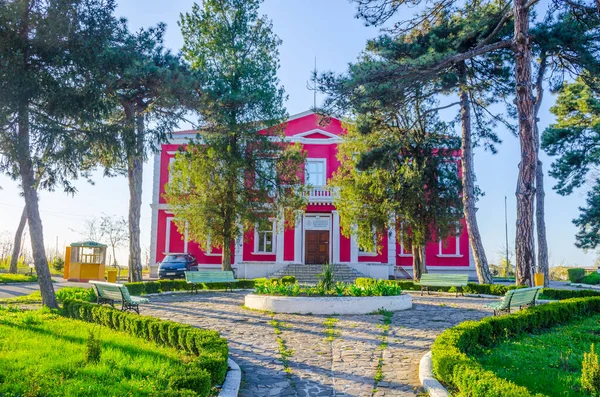 Red Building Military Club Bulgarian City Ruse — Stock Fotó