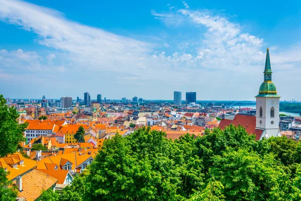 Bratislava, Slovakya 'daki Aziz Martin Katedrali' nin havadan görünüşü