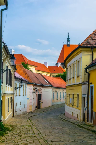 view of a narrow street in the old town of Bratislava, Slovakia