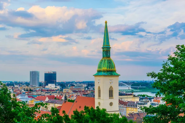 Bratislava, Slovakya 'daki Aziz Martin Katedrali' nin havadan görünüşü
