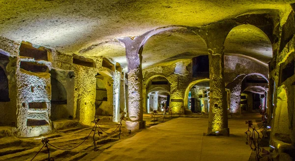 View Interior Famous Tourist Attraction Naples Catacombs Saint Gennaro — 스톡 사진