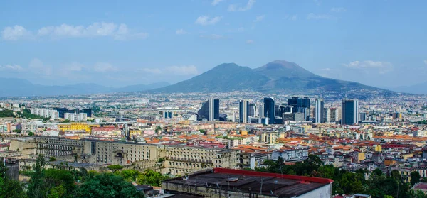 Aerial View Centro Direzionale Business District Naples Mount Vesuvius — Foto de Stock