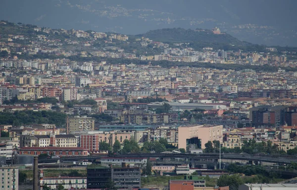 Εναέρια Άποψη Της Ιταλικής Πόλης Naples Από Την Κορυφή Του — Φωτογραφία Αρχείου