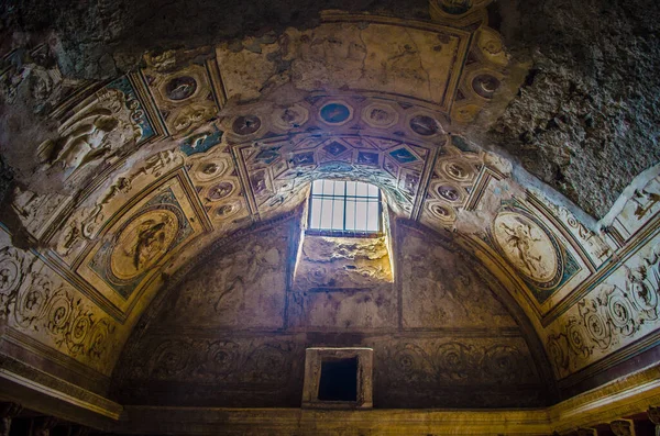 Hole Ceiling Ancient Spa Complex Pompeii City Ruins Naples — 스톡 사진