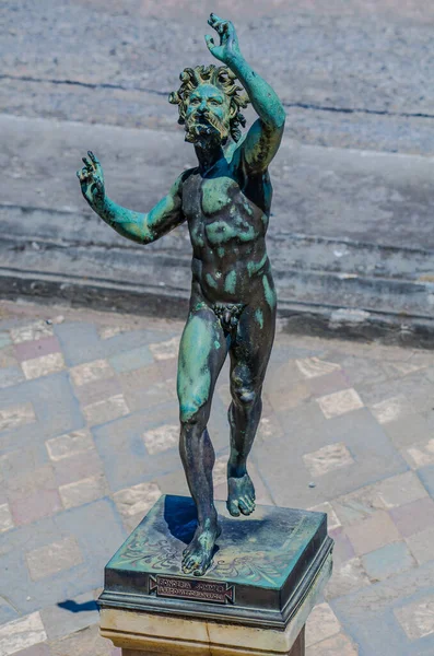Statua Nella Città Pompei Distrutta Nel 79Ac Dall Eruzione Del — Foto Stock