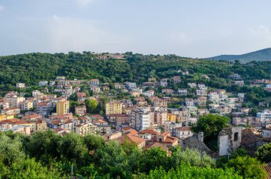 Agropoli, İtalya sahilinin havadan görünümü