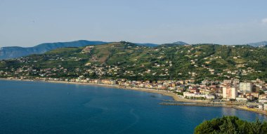 Agropoli, İtalya sahilinin havadan görünümü