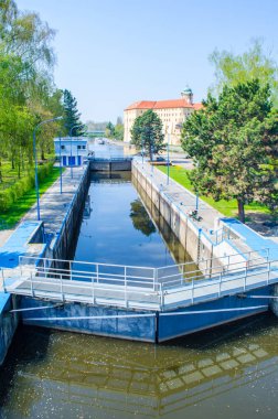Podebrady lock ve podebrady Castle arka planda, Çek Cumhuriyeti