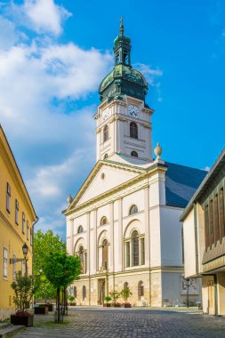 Macaristan 'ın Gyor kentindeki Roma katedralinin beyaz binası