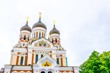 Tallin, Estoni 'nin Toompea bölgesindeki Rus Ortodoks Katedrali Alexander Nevski