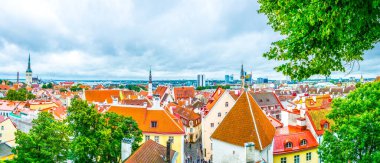 Toompea Hill, Estonya 'dan Tallin' in hava manzarası