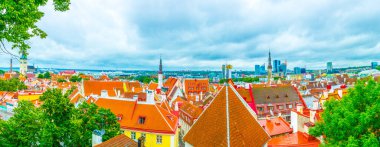 Toompea Hill, Estonya 'dan Tallin' in hava manzarası