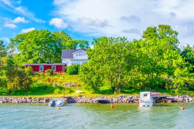 Finlandiya 'nın suomenlinna adasında bir köy manzarası