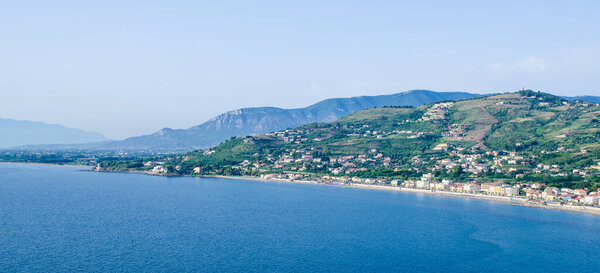Aerial view of a coast in Agropoli, Italy