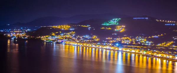 Night View Illuminated Coast Cilento Region Italy Agropoli City — Stockfoto