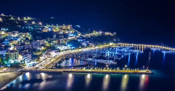 Ночной Вид Пристань Яхт Аголи Чиленто Кампании Фалеи — стоковое фото