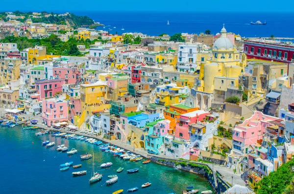 Talyan Adası Procida Onun Renkli Marina Küçük Dar Sokakları Hep — Stok fotoğraf