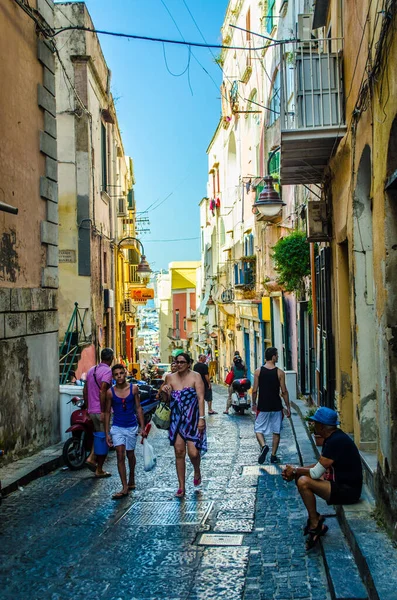 Italian Island Procida Famous Its Colorful Marina Tiny Narrow Streets — Stock Photo, Image