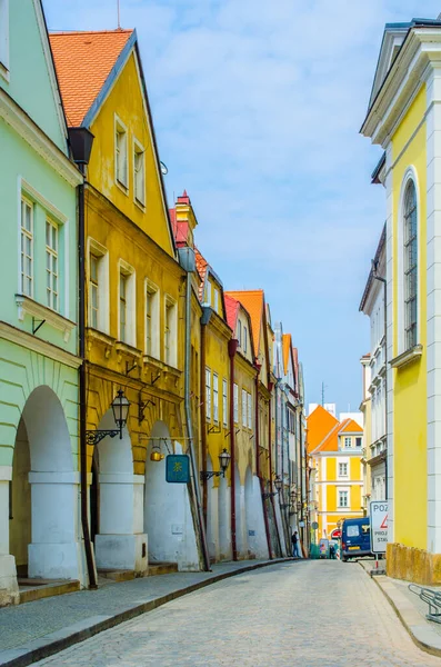 View Colorful Facades Old Style Houses Situated Next Velke Namesti — Stock fotografie