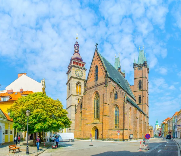 Kilátás Katedrális Szentlélek Katedrala Svatho Ducha Cseh Város Hradec Kralove — Stock Fotó
