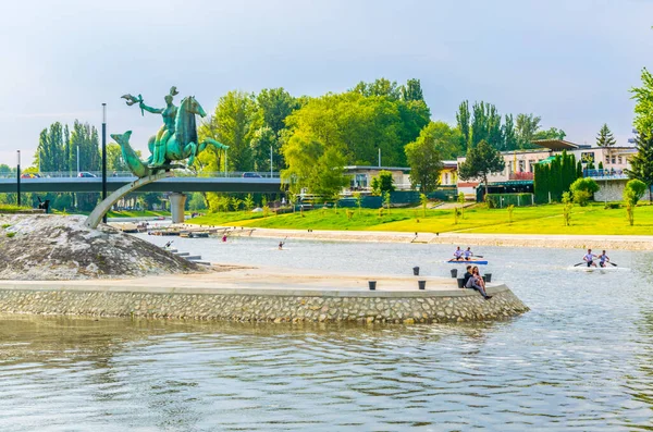 Берег Реки Раба Венгерском Городе Дьёр — стоковое фото