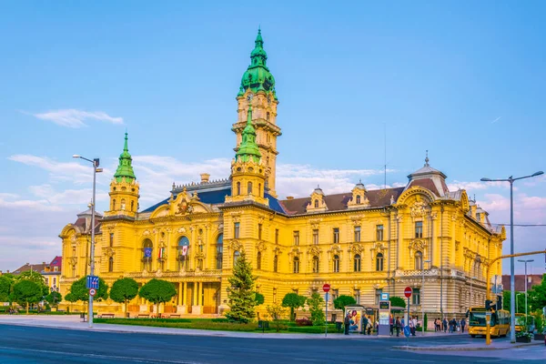 View Town Hall Hungarian City Gyor — Stockfoto