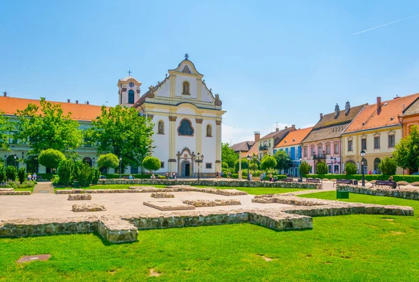 Marcius Square Hungarian City Vac Dominated Feherek Church — Stock Fotó