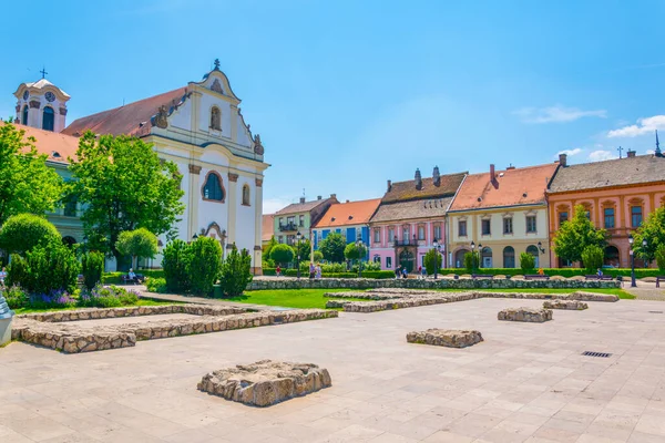 Marcius Square Hungarian City Vac Dominated Feherek Church — Stock Fotó