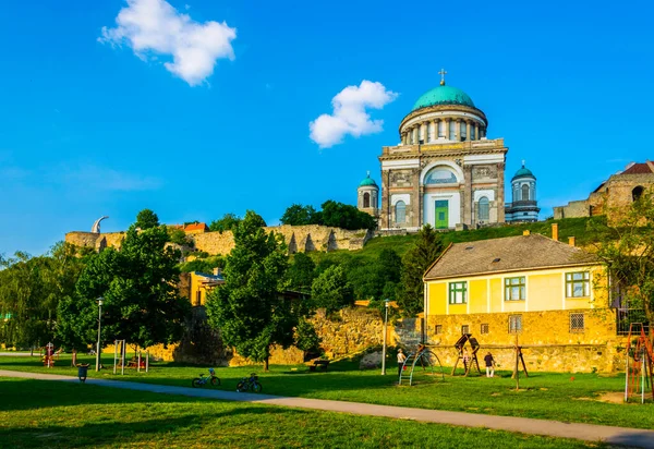View Famous Basilica Esztergom Park Hungary — Fotografia de Stock