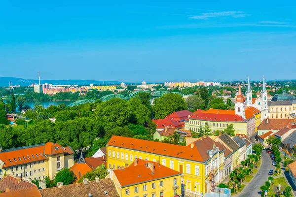 Macar şehri Esztergom 'un hava manzarası