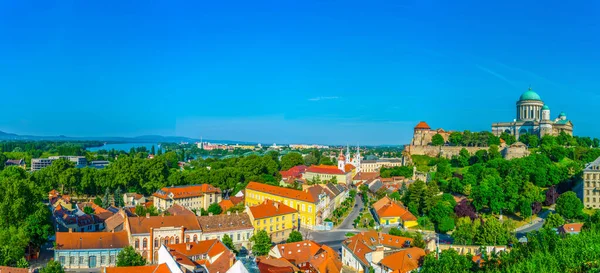 Aerial View Famous Basilica Esztergom Hungary — Stockfoto