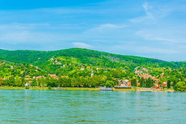 Kilátás Nagymaros Városára Visegrad Vár Szemközti Partján Danube Folyó Partján — Stock Fotó