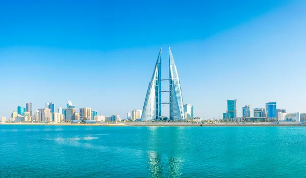 Skyline Manama Dominado Por Edificio Del World Trade Center Bahréin — Foto de Stock