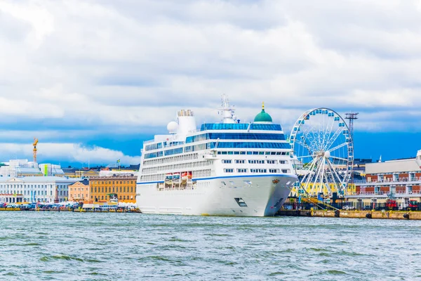 Vue Navire Croisière Ancré Dans Port Helsinki Finlande — Photo
