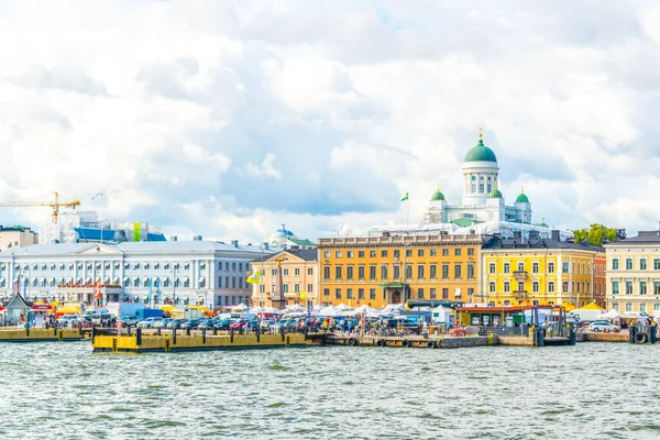 Blick Auf Den Hafen Von Helsinki Mit Der Helsinkier Kathedrale — Stockfoto