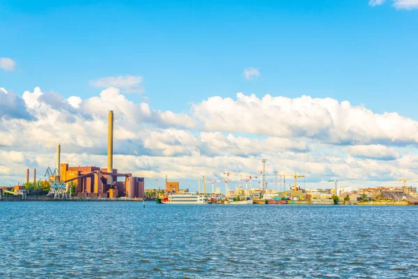 Uitzicht Een Fabriek Gelegen Aan Oever Van Oostzee Helsinki Finlan — Stockfoto