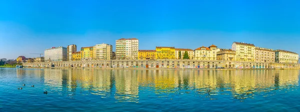 Historical Buildings Stretched Riverside River Italian City Torino — Stockfoto