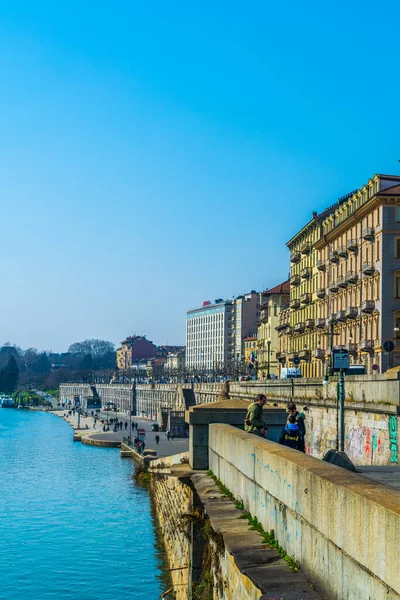 Historical Buildings Stretched Riverside River Italian City Torino — Stockfoto